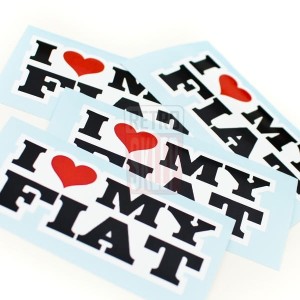 Naklejka "I love my FIAT" 10 cm