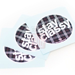 Naklejka "Stay classy" 8 cm