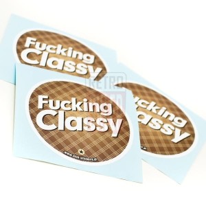 Naklejka "Fucking classy" 8 cm