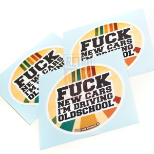 Naklejka "Fuck new cars" 8 cm
