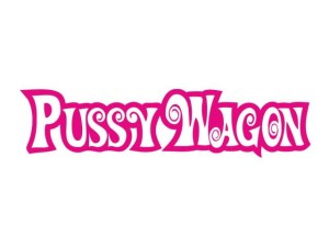 Naklejka "Pussy Wagon" (obrys) 15cm (różowa)