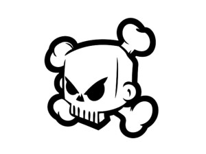 Naklejka "Block skull" 10 cm (czarna)
