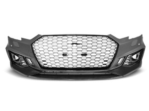 Zderzak przedni GLOSSY BLACK PDC AUDI A4 B9 08.15-19