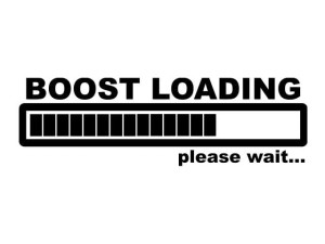 Naklejka "Boost loading" 15 cm (czarna)