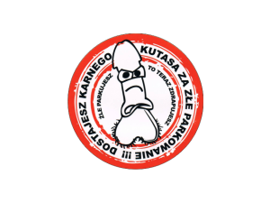 Naklejka "Karny kutas - rączki" 10 cm - 50 szt.