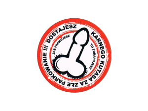 Naklejka "Karny kutas" 10 cm - 50 szt.