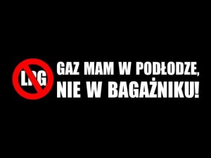 Naklejka "Gaz mam w podłodze" 25 cm (biała)