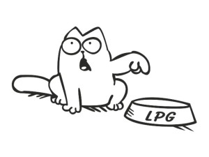 Naklejka "Kot Simon - LPG" 15 cm (czarna)