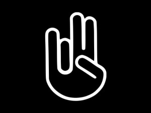 Naklejka "Shocker hand" 10 cm (biała)