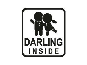 Naklejka "Darling inside" 10 cm (czarna)