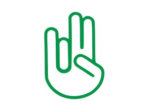 Naklejka "Shocker hand" 10 cm (zielona)
