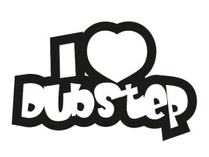 Naklejka "I love DUBSTEP" 15 cm (czarna)