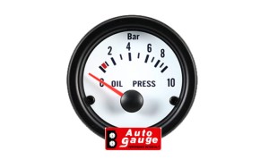 Wskaźnik ciśnienia oleju AutoGauge w stylu VDO 52 mm (WHITE 2016 EDITION)