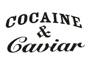 Naklejka "Cocaine & caviar" 15 cm (czarna)