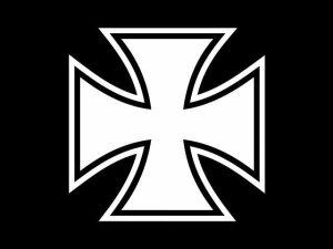 Naklejka "Krzyż" 10 cm (biała)