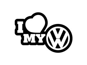 Naklejka "I love my VW" 12 cm (czarna)