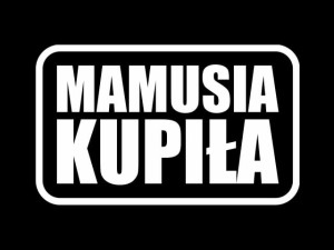 Naklejka "Mamusia kupiła" 13 cm (biała)
