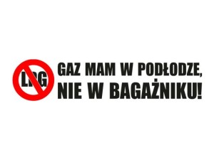 Naklejka "Gaz mam w podłodze" 25 cm (czarna)