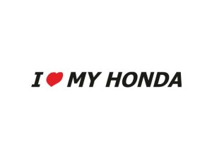 Naklejka "I love HONDA" 20 cm (czarna)