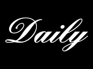 Naklejka "Daily" 15 cm (biała)