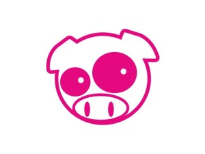 Naklejka "Swinka Power PIG" 10 cm (różowa)